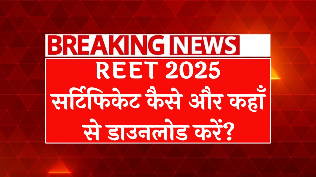 REET Certificate 2025 Download Guide